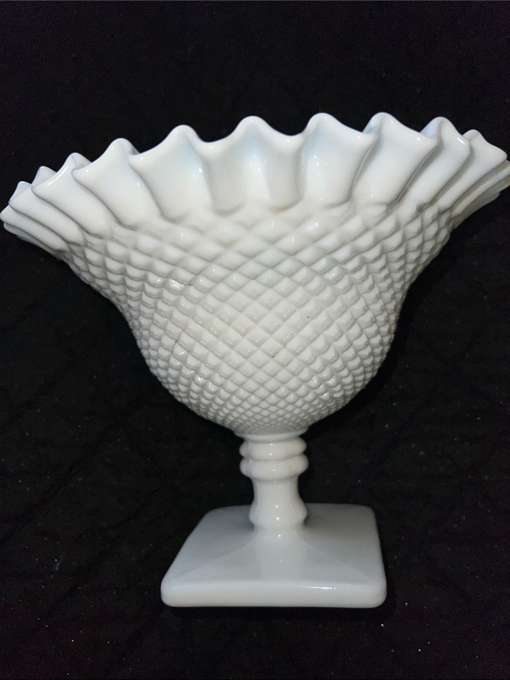 VTG Westmoreland English Hobnail Milk Glass Pedestal Compote Bowl 7.5"